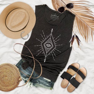 Third Eye Diamond Flowy Festival Muskel Tank Top - TED16P