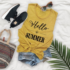 Hellow Summer Womens Flowy Muscle Tank - HS