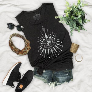 Mandala Eye Flowy Muscle Tank Top - ME14P
