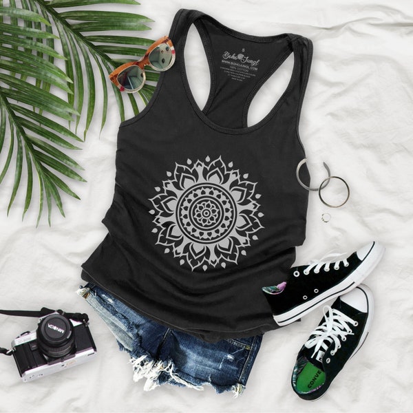 Boho Mandala Design Womens Basic Racerback Tank - BM12P