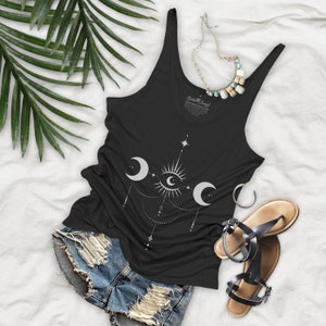 Lunar Mandala Third Eye Design Extra Flowy Womens Tank Top - LMT16P