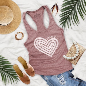 Heart Love Womens Basic Racerback Tank Top - HL12P