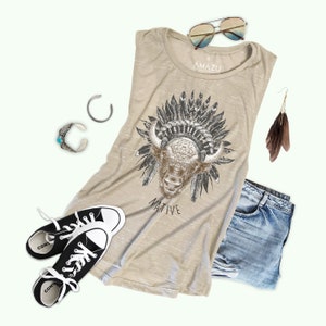 Native Buffalo Womens Muscle Tank