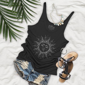 Vintage Sun Design Extra Flowy Womens Tank Top - VS14P