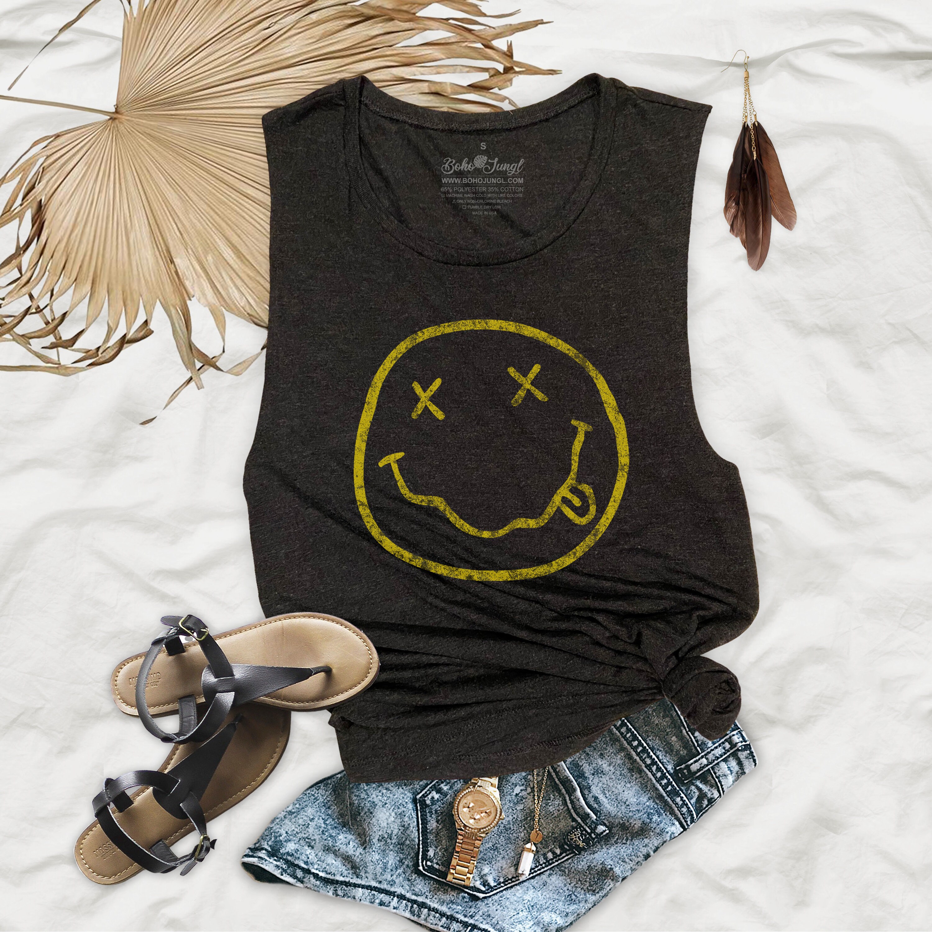 Vintage Nirvana Flowy Muscle Tank Top
