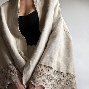 Frayed linen Cape