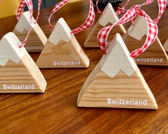 Swiss mountain Ornament, Swiss Memory, Souvenir, Swiss gift - Switzerland Christmas ornament - Great gift for any Swiss expat