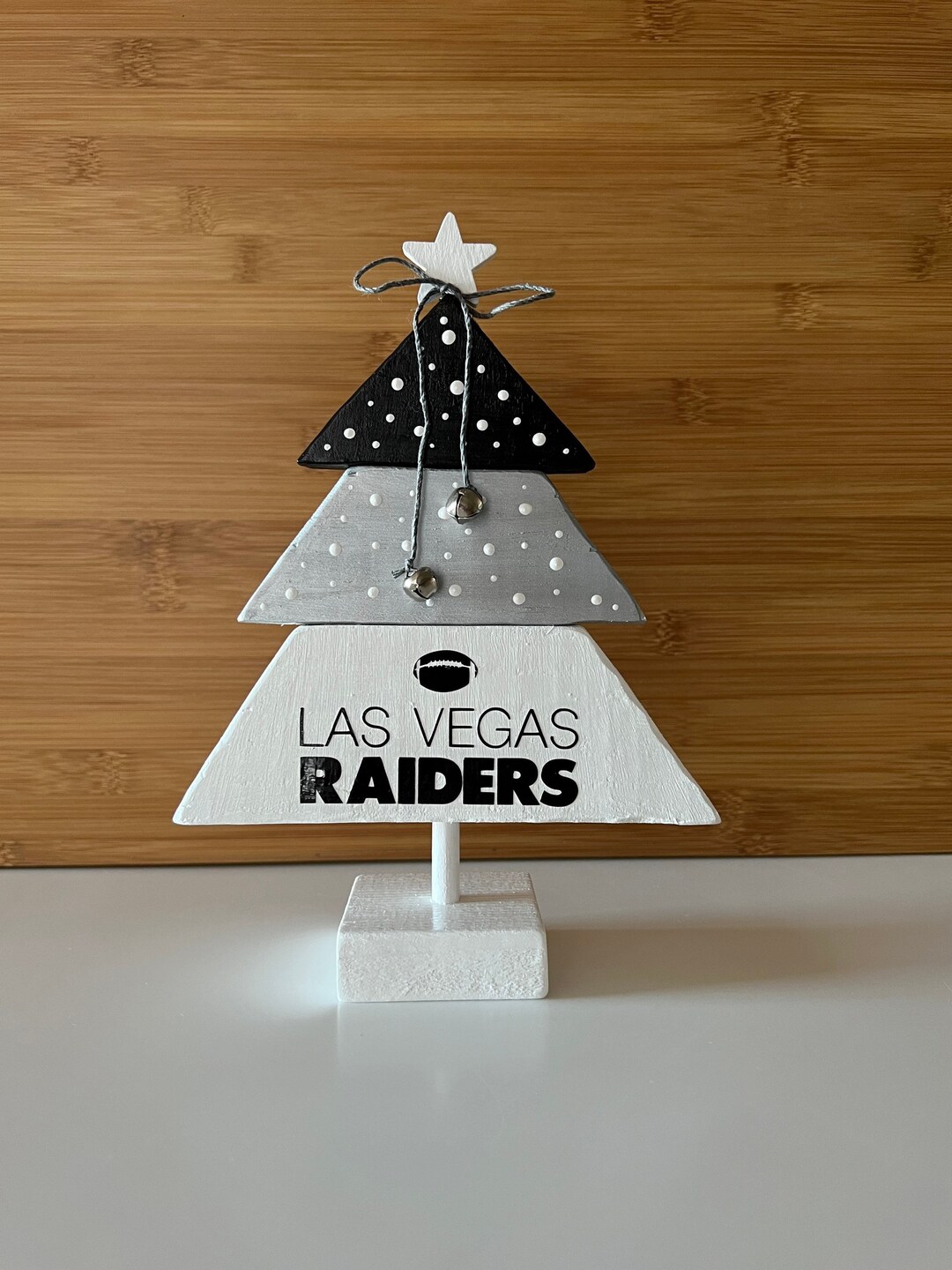Wood Christmas Tree Las Vegas Raiders - Wooden Christmas Decor for ...