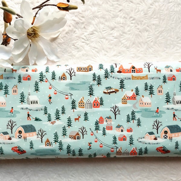 Tissu Rifle Paper Co. - Collection Holiday Classics - Paysages enneigés