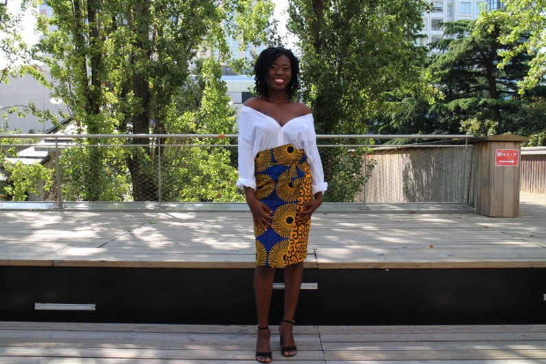 ankara pencil skirt mix print african clothes Nzassa