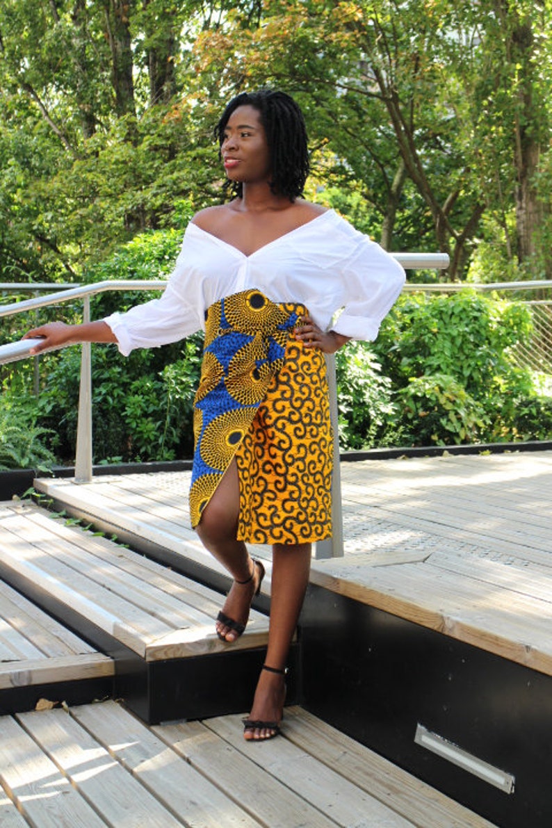 ankara pencil skirt mix print african clothes Nzassa