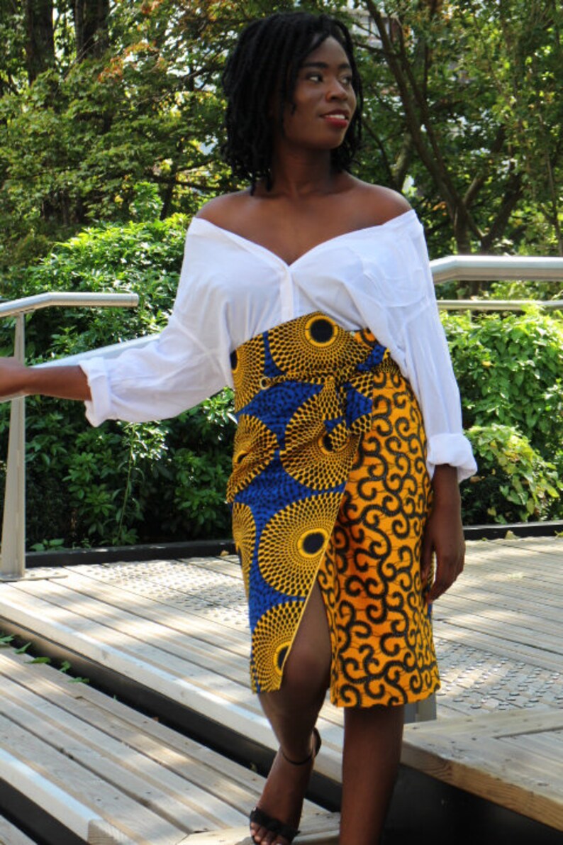 ankara pencil skirt mix print african clothes Nzassa