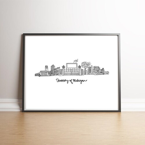 Ann Arbor Art Print University of Michigan Etsy