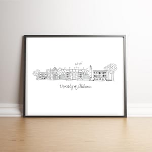 University of Alabama Art Print | BAMA | Roll Tide | Tuscaloosa