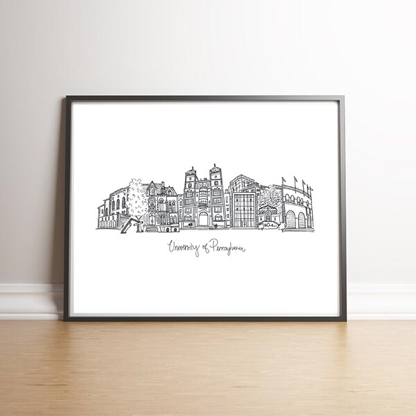 Estampe Vintage University Of Pennsylvania "L'autobiographe" - Original USA Occasion
