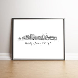 University of Alabama at Birmingham Art Print | UAB | The Magic City  |  Bham AL