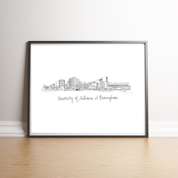 University of Alabama at Birmingham Art Print | UAB | The Magic City  |  Bham AL