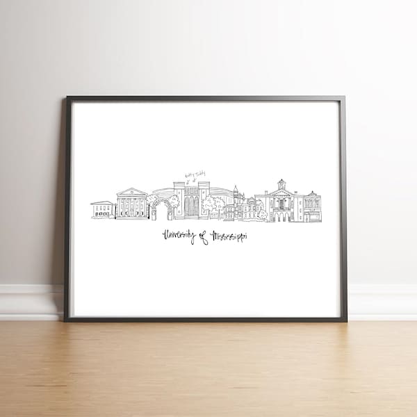 University of Mississippi Art Print | Ole Miss | Oxford MS