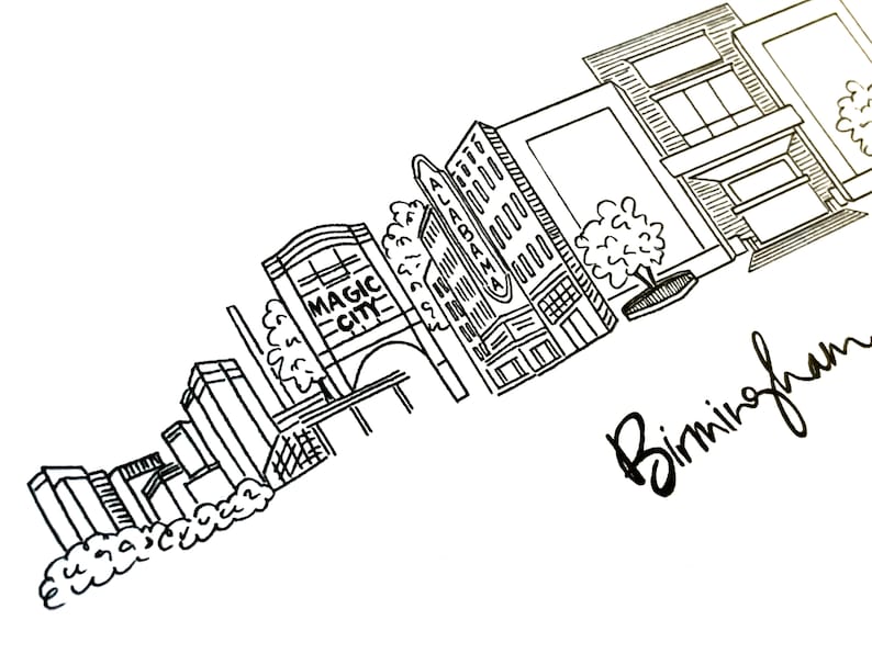 Birmingham AL Art Print the Magic City Bham Etsy