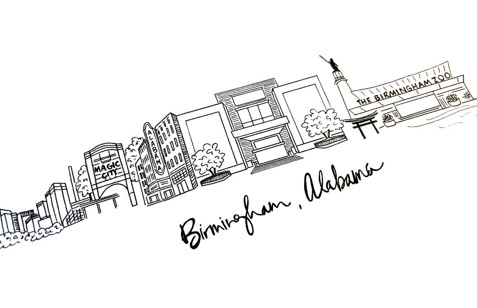 Birmingham AL Art Print the Magic City Bham Etsy