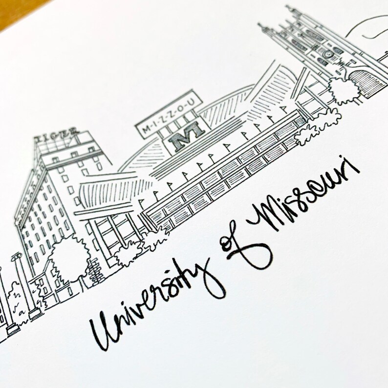 University of Missouri Art Print Mizzou MU Etsy