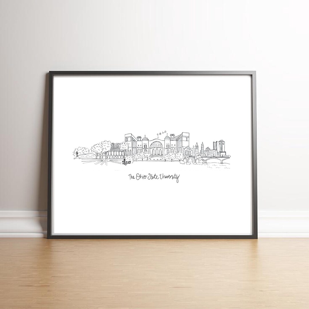 The Ohio State University Art Print | Columbus OH | Buckeyes - Etsy