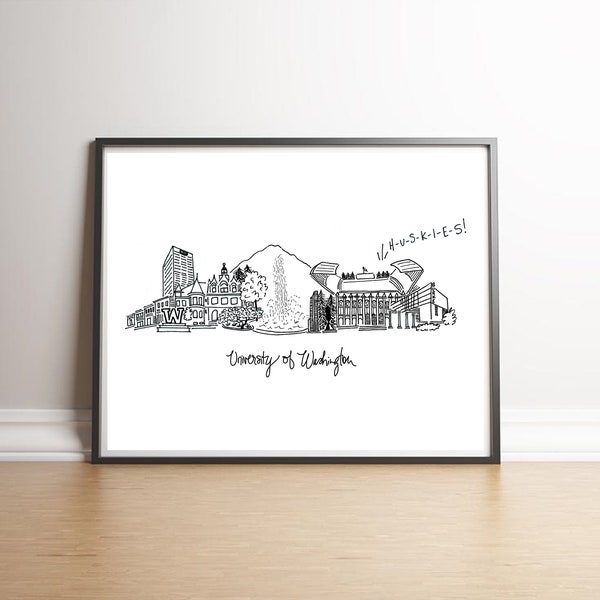 University of Washington Art Print | UW | Huskies | Seattle WA