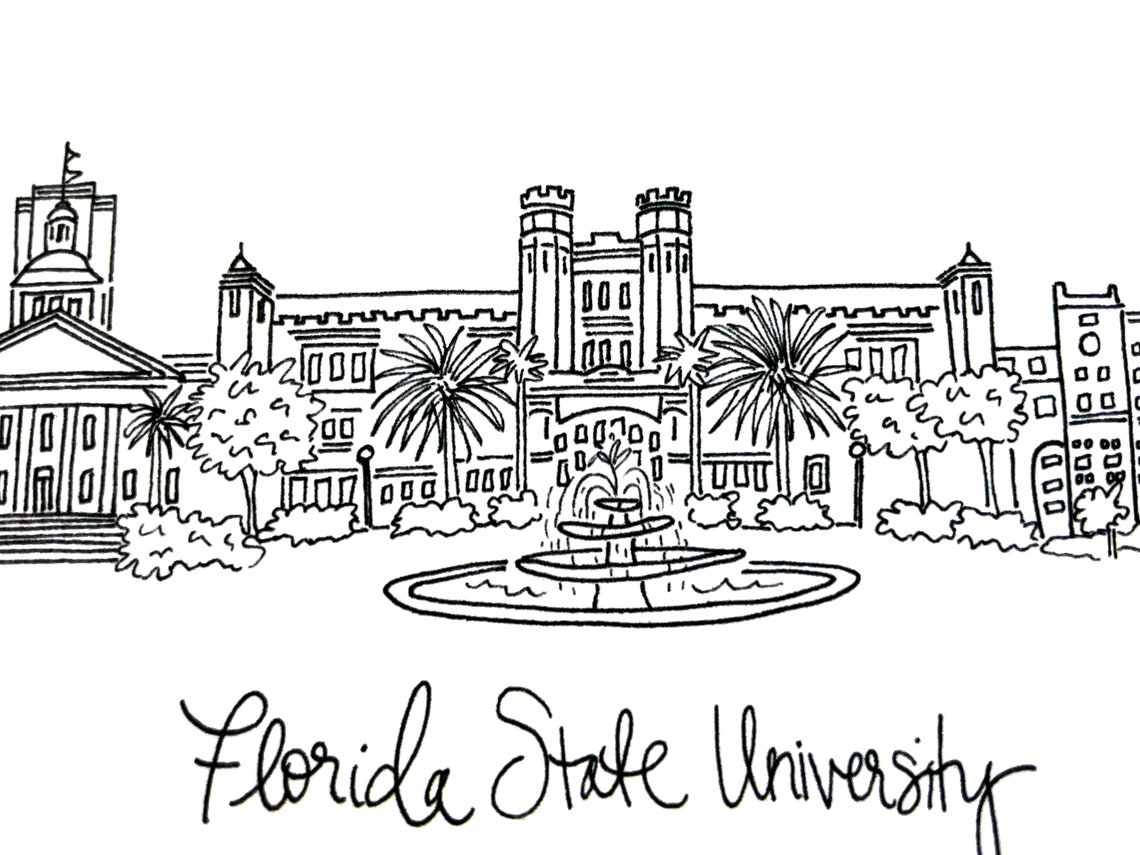 FSU Art Print Florida State University Seminoles | Etsy