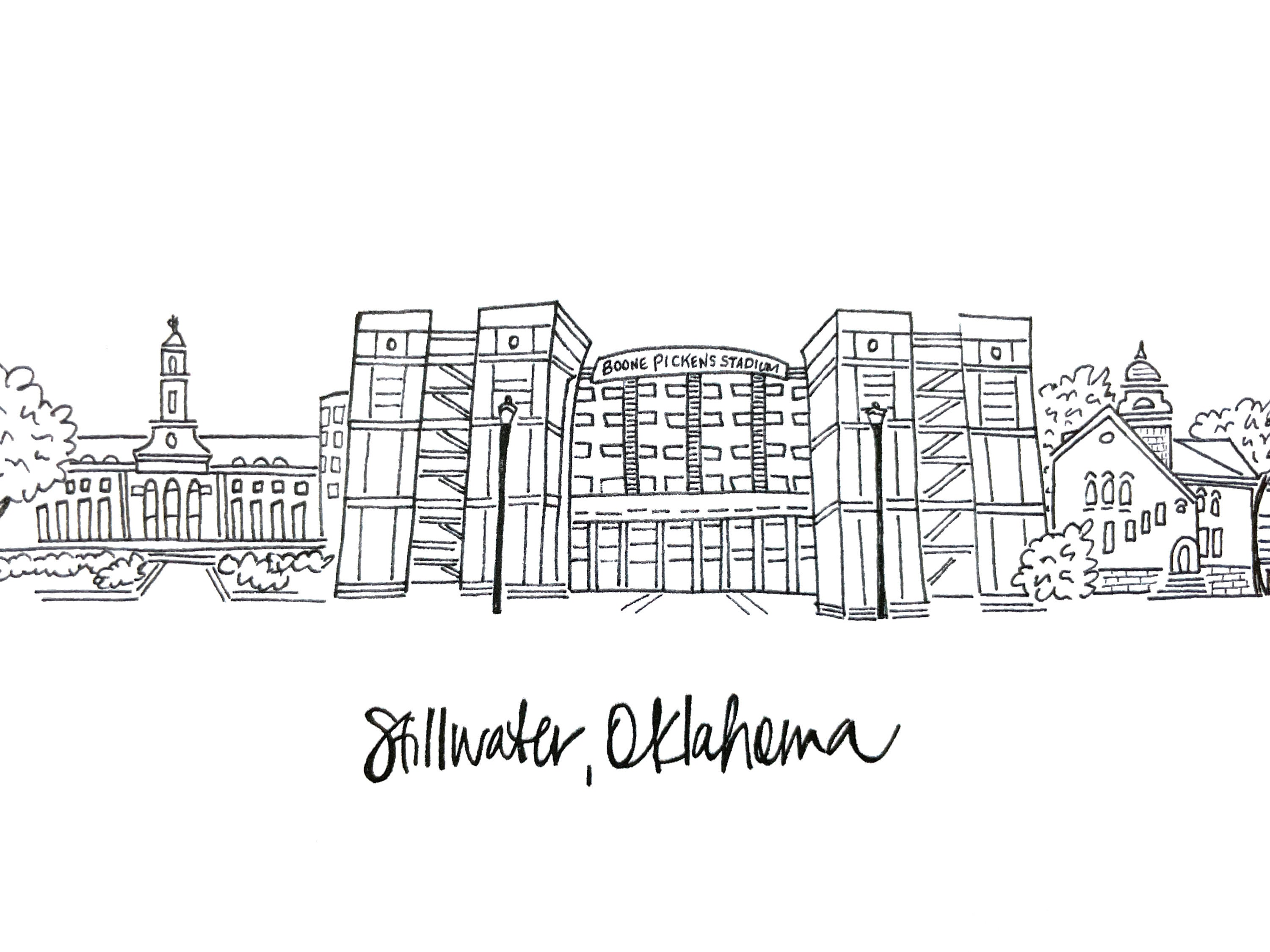 Stillwater OK Art Print Oklahoma