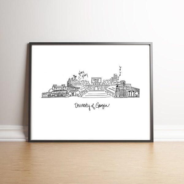 University of Georgia Art Print | UGA | Athens | Classic City | Bulldogs | Dawgs