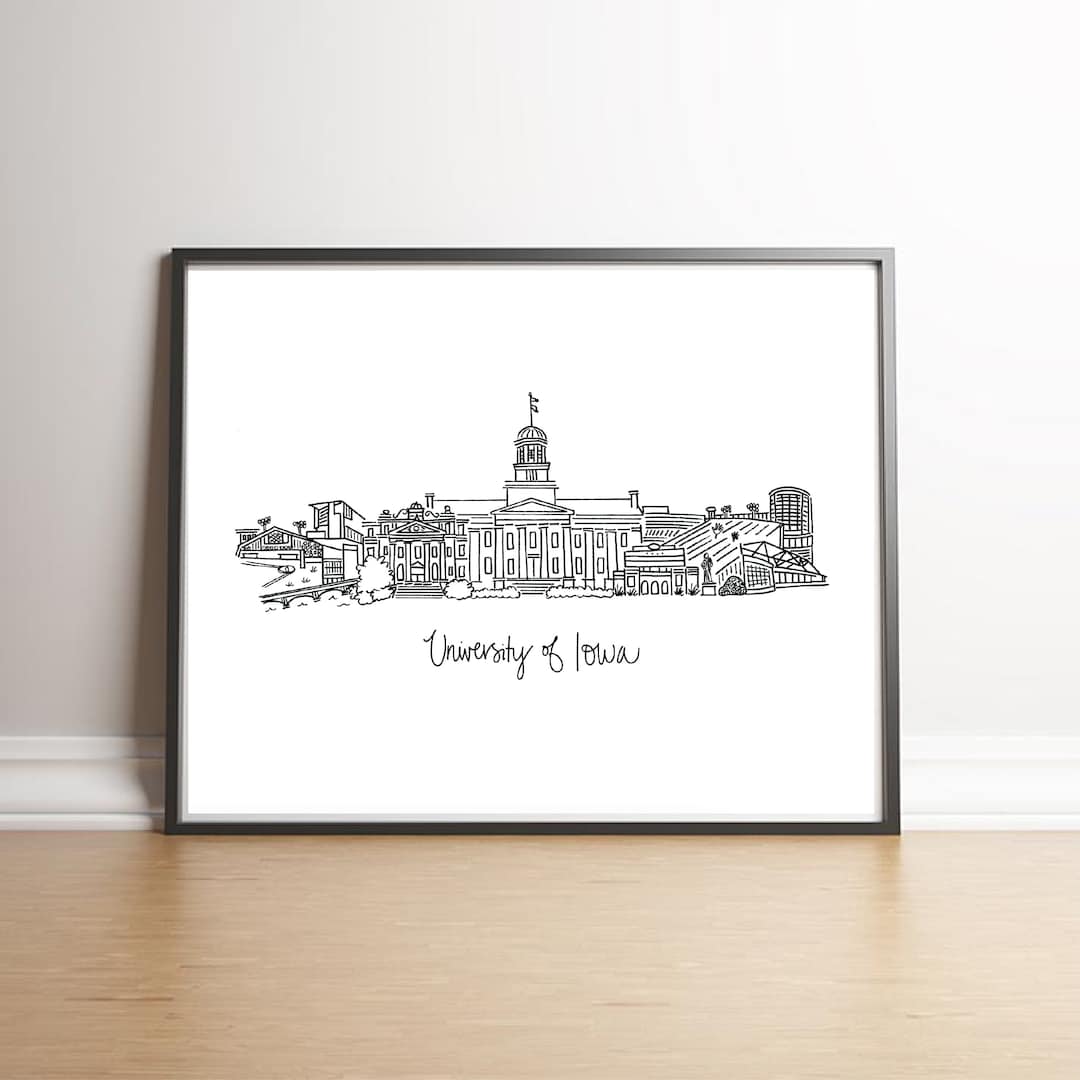 University of Iowa Art Print | Iowa City | Hawkeyes - Etsy