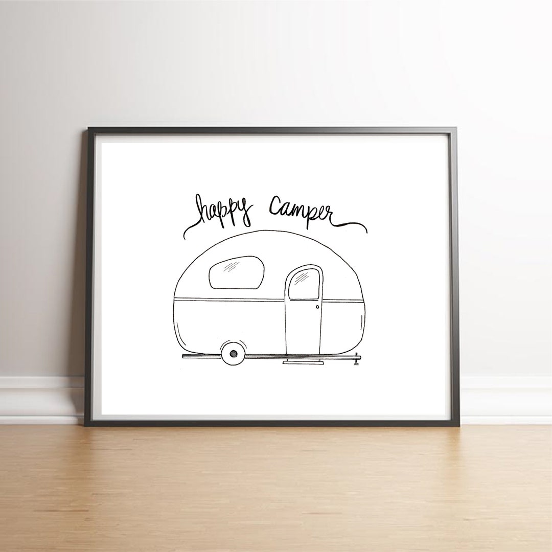 Happy Camper RV Art Print - Etsy