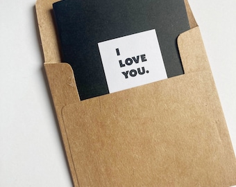 Minilivro "Eu te amo", cartão de aniversário, presente de lembrança