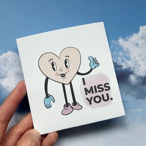 Te extraño • Eres mi persona Relación a larga distancia • Tarjeta Te extraño • Carta de amor • Tarjeta personalizada • Escrita a mano • Para él • Corazón