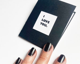 Cartão "Eu te amo" • Frases escritas à mão, presente personalizado
