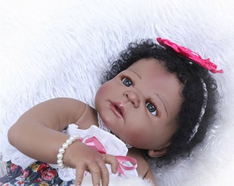 reborn silicone baby dolls black