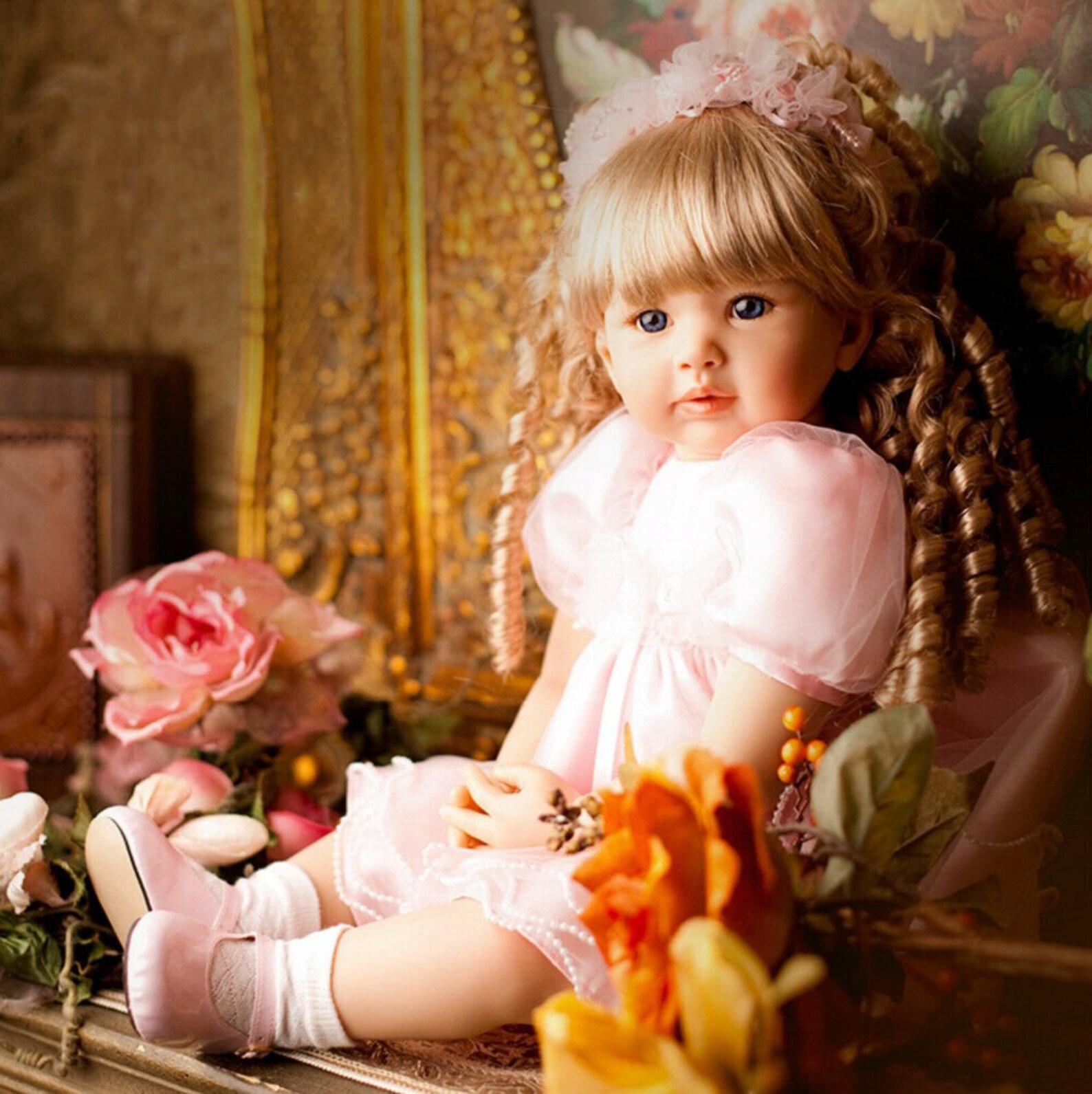 Lifelike Baby Girls Blonde Hair Dolls Fairy Reborn Toddler Etsy