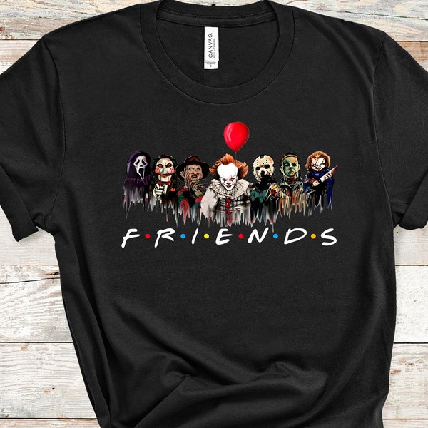 Friends Halloween Shirt, Horror Movie Shirt, Horror Movie Killers T-shirt, Horror Movie Tee, Scary Friends Shirt