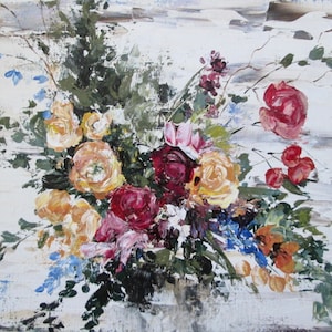 Wedding Bouquet Painting - Custom Art - Floral Bouquet - Flower Painting - Wedding Gift - Unique Gift - Anniversary Gift Idea - Original Art
