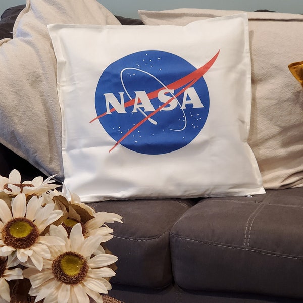 NASA Signature Meatball Logo Geek 20x20 Home Decor Throw Pillow Cushion Cover-Ink Trendz