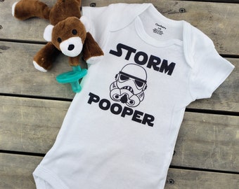 Ink Trendz® Storm Pooper Trooper| Movie Themed Cute Baby Shower Gift, Baby Girl, Newborn Onesies® Funny Baby Onesie® Bodysuits