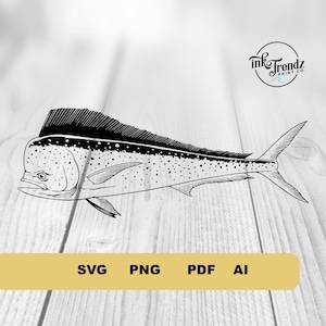 Mahi Fisch geschnitten Datei, Delphin Fisch Clipart, Outdoor Angeln geschnitten Datei, Angeln Schablone, Angler Papa T-shirt Design, Salzwasser Fisch png