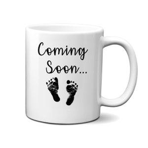 Coming Soon Baby Feet Pregnancy Announcement Baby Reveal Coffee Mug, Announcement Coffee Mug Husband Reveal, Baby Reveal image 3