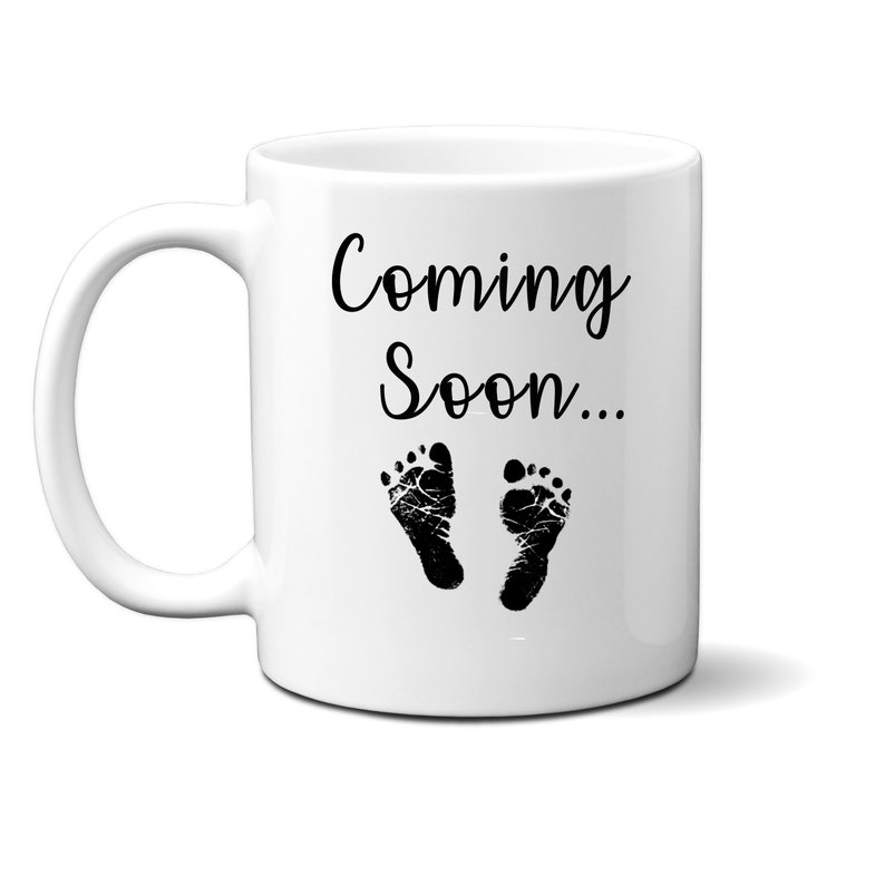 Coming Soon Baby Feet Pregnancy Announcement Baby Reveal Coffee Mug, Announcement Coffee Mug Husband Reveal, Baby Reveal Single