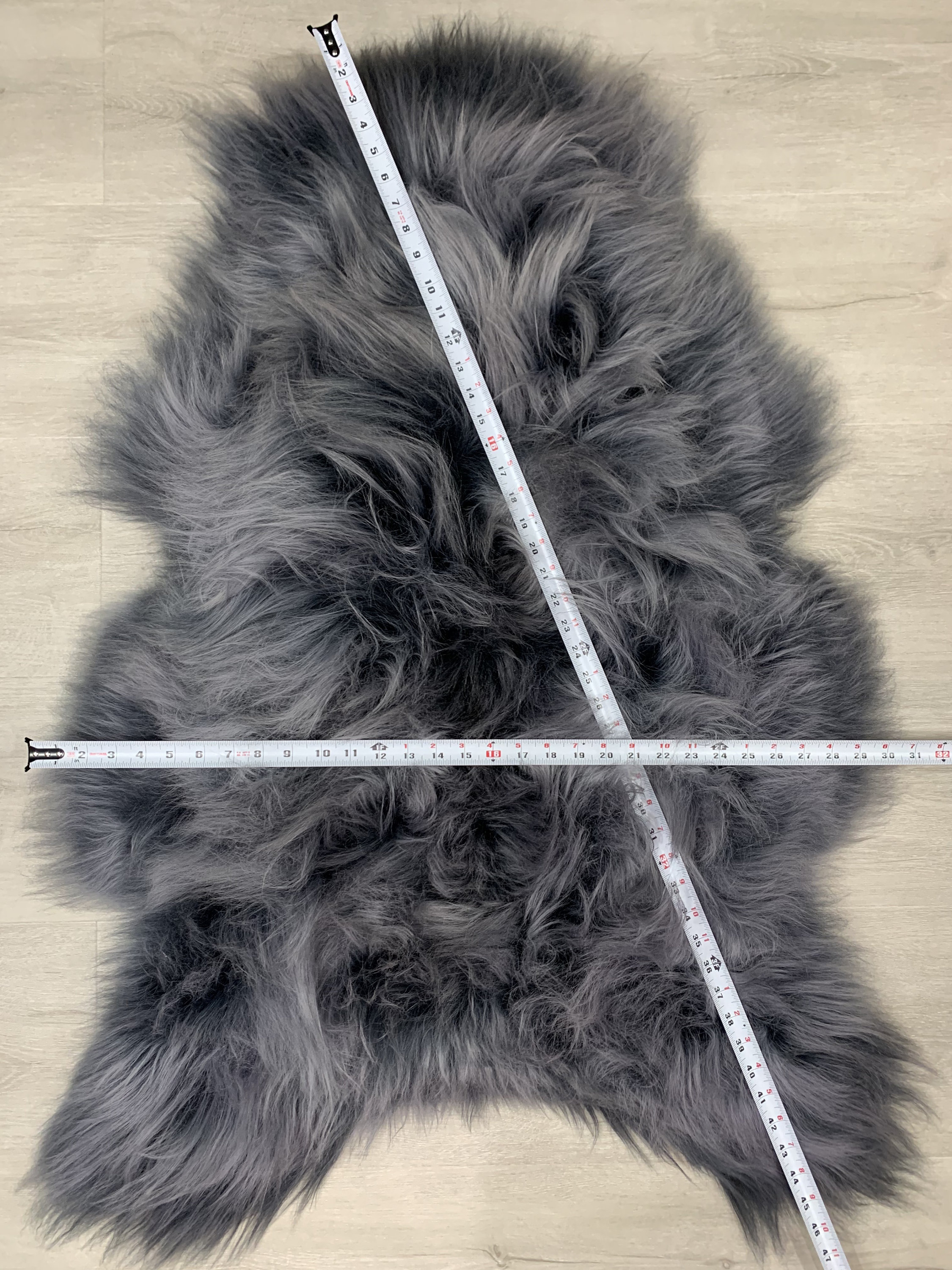 Floor & Rugs Long Wool Icelandic Sheepskin Rug Real Genuine Pelt Dyed Gray Graphite Home Decor