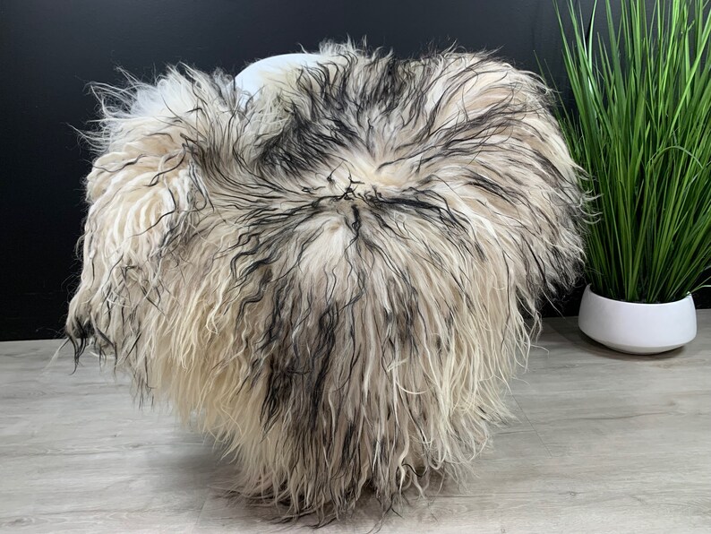 XL Tanning Black Iceland Sheepskin Rug * Genuine Sheepskin Rug Fur Throw * Natural Animal Hide Pelt * Sheepskin Seat Cover * shops Cat Dog Pet Bed