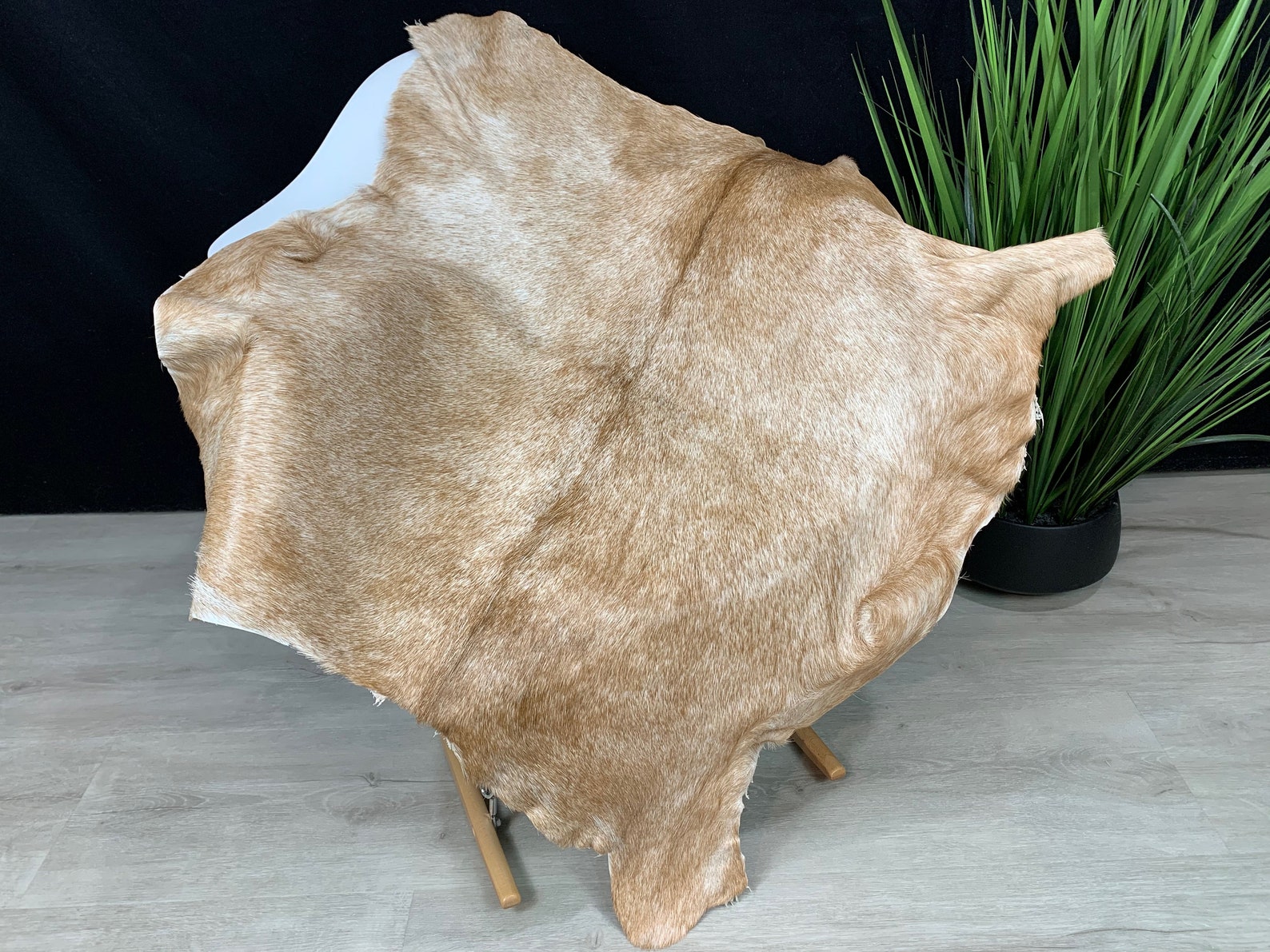 2 Pieces Real Goat Skin Pelt Fur Rug Hide - Tanned Leather, Brown, Natural Whole Hide