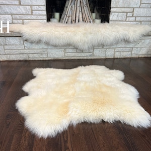 Double Pelt Sheepskin Rug Large Natural White