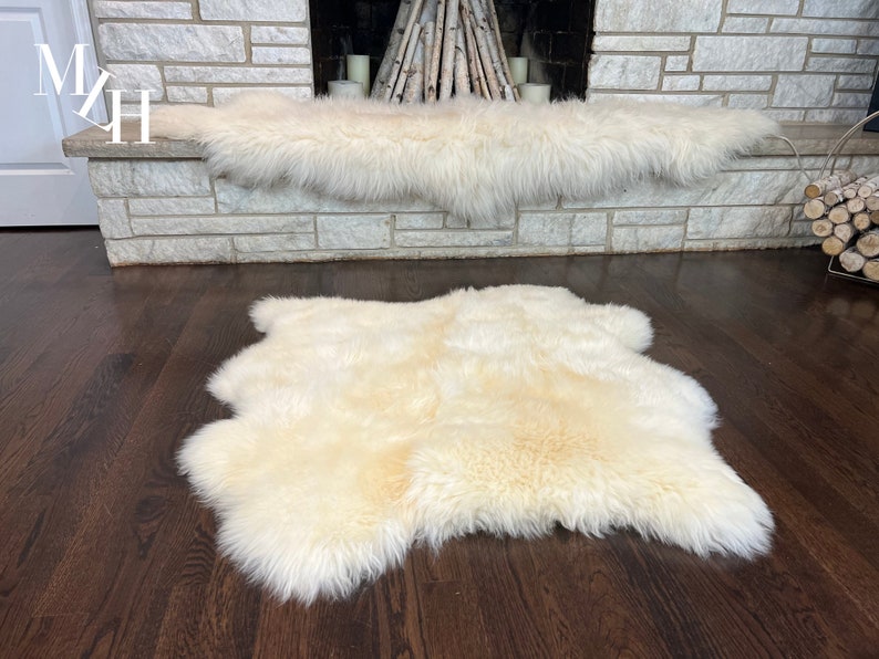 Double Pelt Sheepskin Rug Large Natural White