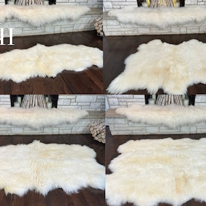 Wunderschön ! XXL Schaffell Teppich Weiß / Naturweiß Schaffell Teppich 2 Meter 3 Meter 4 Fuß 6 Fuß 8 Fuß 10 Fuß 12 Fuß Leder Wolle